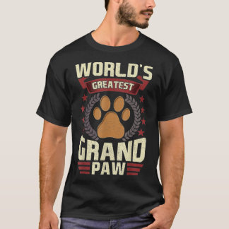 Camiseta Mens Worlds Greatest Grandpa Shirt Grand Paw Dog L
