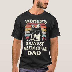 Camiseta Mens Worlds Okayest Alaskan Klee Kai Dad Vintage