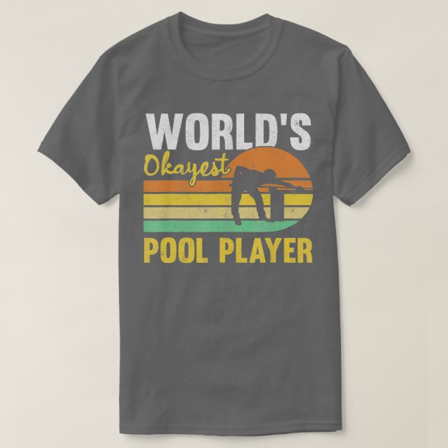 Camiseta Mens Worlds Okayest Pool Player Retro Funny Billia (Diseño del anverso)