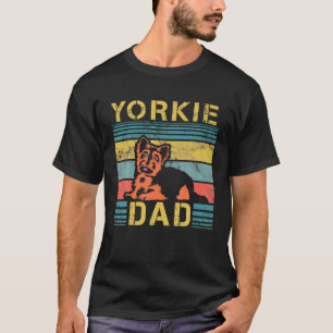 Camiseta Mens Yorkie Dad Dog Lover Fathers Day Paw Love Bar