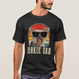 Camiseta Mens Yorkie Dad Gafas de sol Gracioso Perro Viñeta