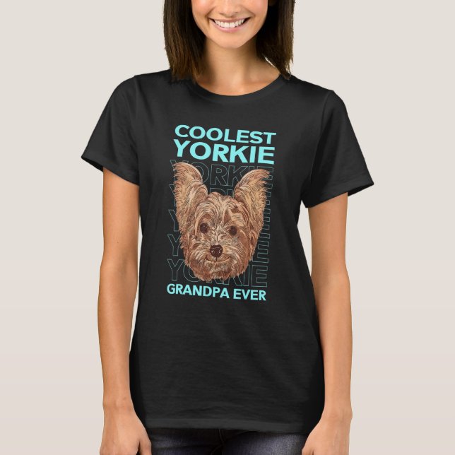 Camiseta Mens Yorkie Grandpa Dog Owner Yorkshire Terrier (Anverso)