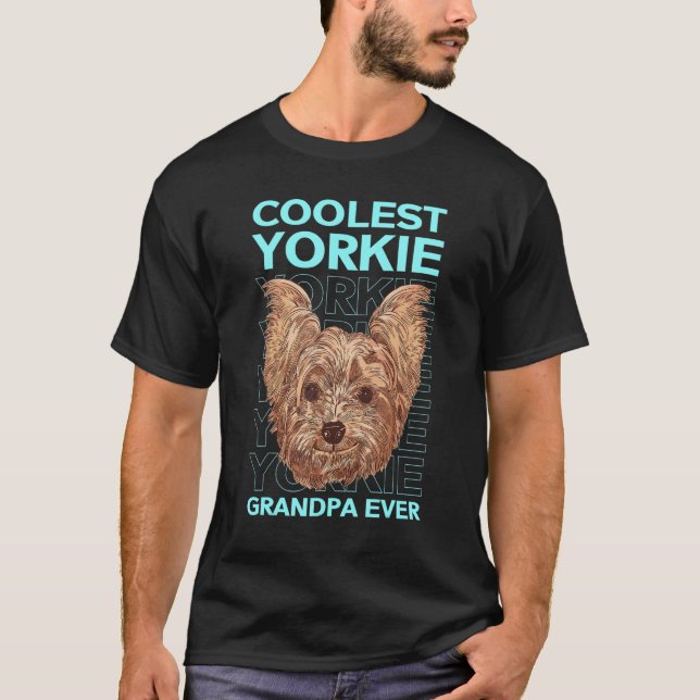 Camiseta Mens Yorkie Grandpa Dog Owner Yorkshire Terrier (Anverso)