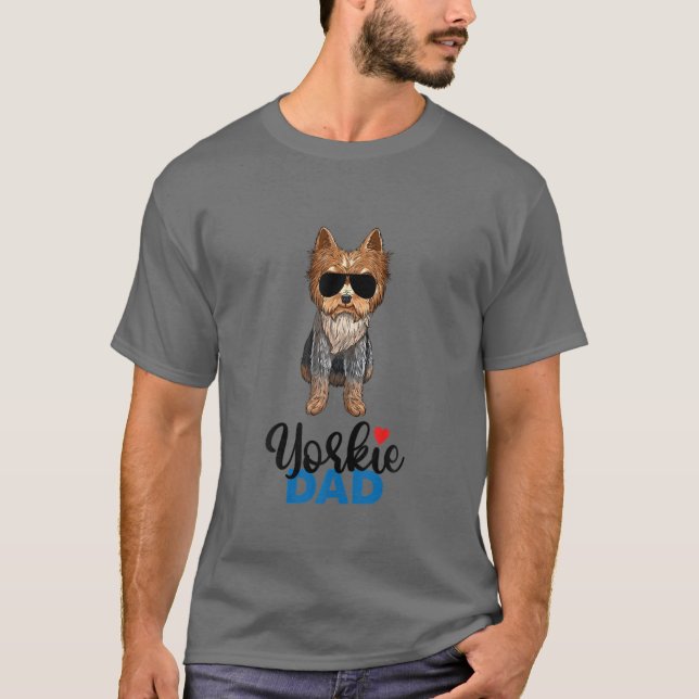Camiseta Mens Yorkshire Terrier Papa Yorkie Dad (Anverso)