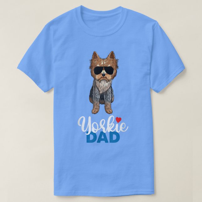 Camiseta Mens Yorkshire Terrier Papa Yorkie Dad  (Diseño del anverso)