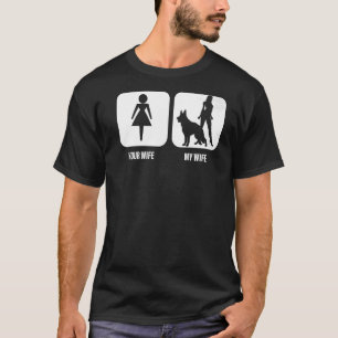 Camiseta Mens Your Wife Mi Esposa Pastora Alemana Por Hu