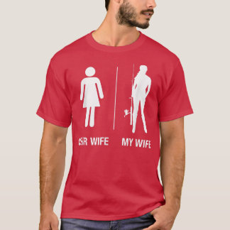 Camiseta Mens Your Wife Mi Esposa Pescando , Funny Husband
