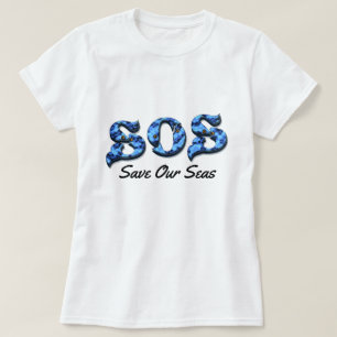 Camiseta Mensaje acuático 'S.O.S ~ Save Our Seas' de Aleta