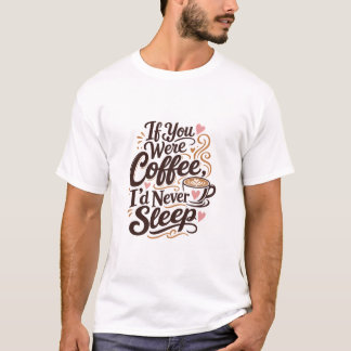 Camiseta Mensaje coqueto de amor por el café