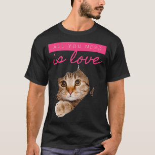 Camiseta Mensaje de amor de gatito oculto