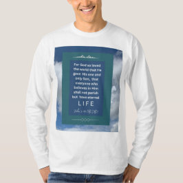 Camiseta Mensaje de amor - John 3-16 - Blanco de manga larg