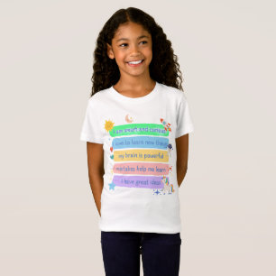 Camiseta Mensaje de Aprendizaje Positivo para Mentes Pequeñ