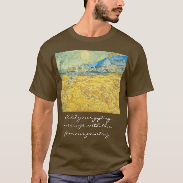 Camiseta Mensaje de cumpleaños de Van Gogh Wheat Field Pers (Anverso)