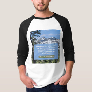 Camiseta Mensaje de fe - 1 Timothy 1-12 - 3/4 Longitud Blan