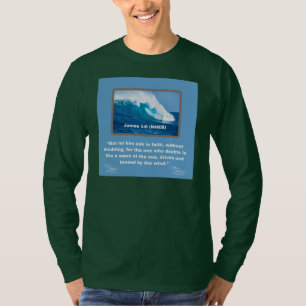 Camiseta Mensaje de fe - James 1-6 - Larga Manga Verde Oscu