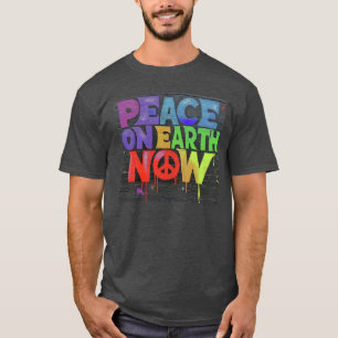 Camiseta Mensaje de grafiti Paz en la Tierra Ahora