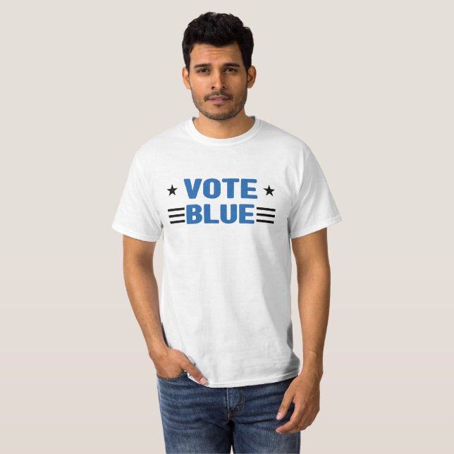 Camiseta Mensaje de la campaña electoral política azul (Anverso completo)