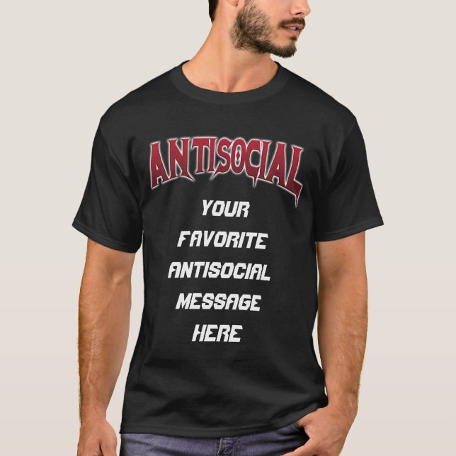Camiseta Mensaje de Personalizable antisocial (Anverso)