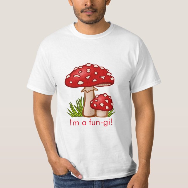 Camiseta Mensaje de Personalizado de hongos rojos (Anverso)