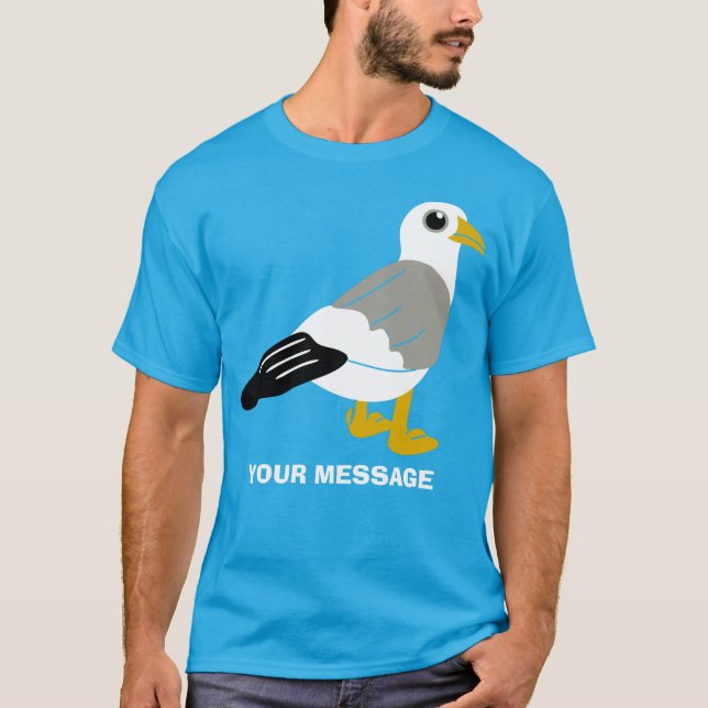 Camiseta Mensaje de Personalizado gráfico de gaviota Person (Anverso)