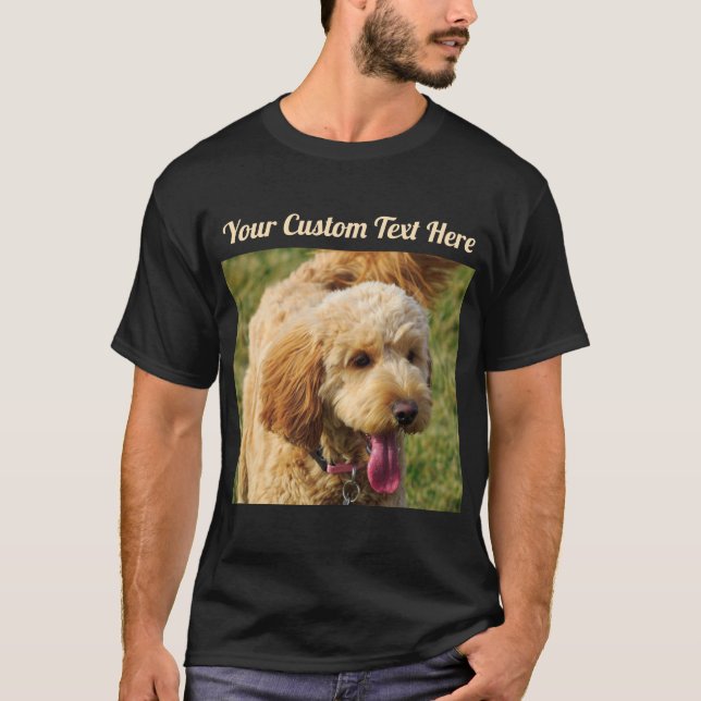 Camiseta Mensaje de Personalizado negro Perro de Goldendood (Anverso)
