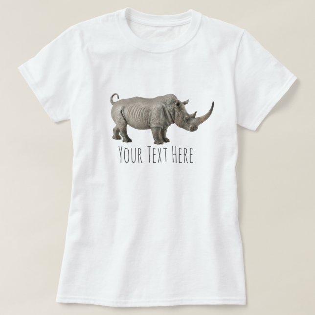Camiseta Mensaje de Personalizado rinoceronte Ilustracion r (Diseño del anverso)