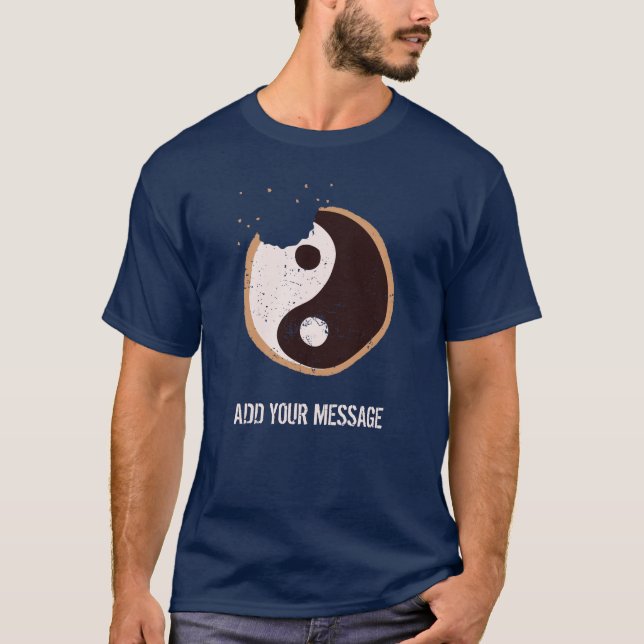 Camiseta Mensaje de Personalizado Yin y Yang Cocina Blanca  (Anverso)