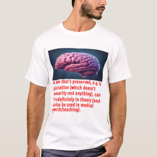 Camiseta Mensaje de preservación del cerebro (dibujo animad
