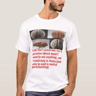 Camiseta Mensaje de preservación del cerebro (diseño de 4 i