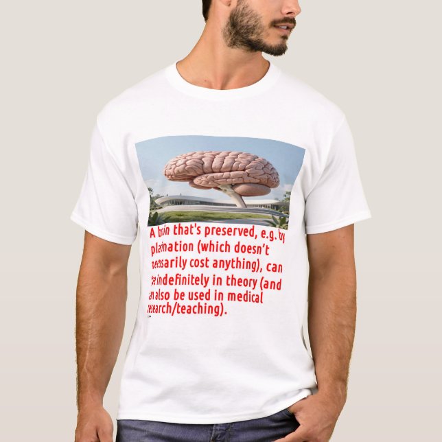 Camiseta Mensaje de preservación del cerebro (edificio) (Anverso)