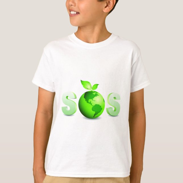 Camiseta Mensaje del Día de la Tierra de la tierra verde (Anverso)