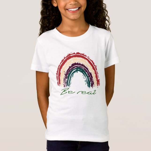 Camiseta Mensaje positivo 'Sé real' de impresión infantil (Anverso)