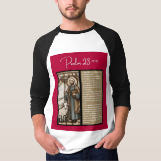 Camiseta Mensaje Salmo - Salmo 23 - 3/4 Longitud Blanco