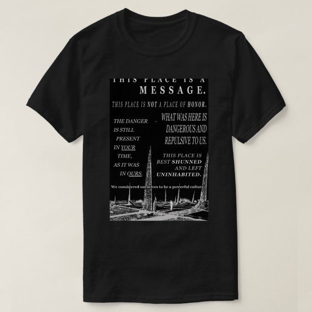 Camiseta mensajes de advertencia de residuos nucleares de l (Diseño del anverso)