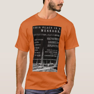 Camiseta mensajes de advertencia de residuos nucleares de l