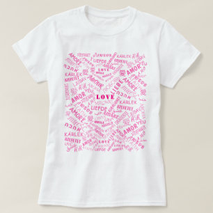 Camiseta Mensajes de texto de amor palabras en var
