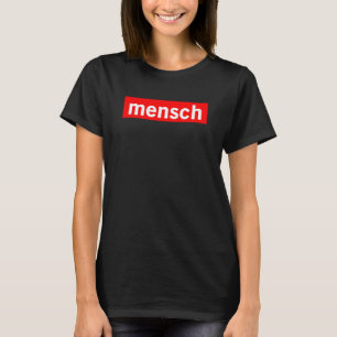 Camiseta Mensch Red Logo Box Judío Yiddish Good Honorable