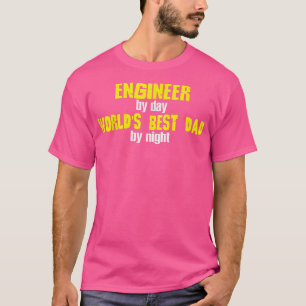 Camiseta MensEngineer By Day Words Best Dad By Night Gift f
