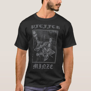 Camiseta Menta Estilo Metal Negro Vegetariano Vegano Hierba