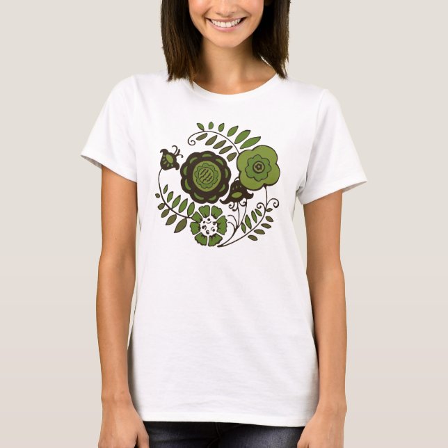 Camiseta Menta floral (Anverso)