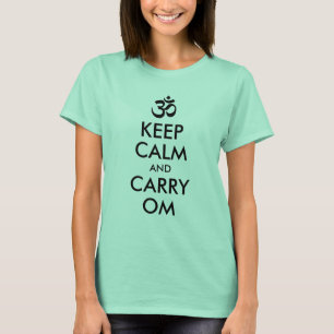 Camiseta Menta y Negro Mantén la Calma y Lleva Om