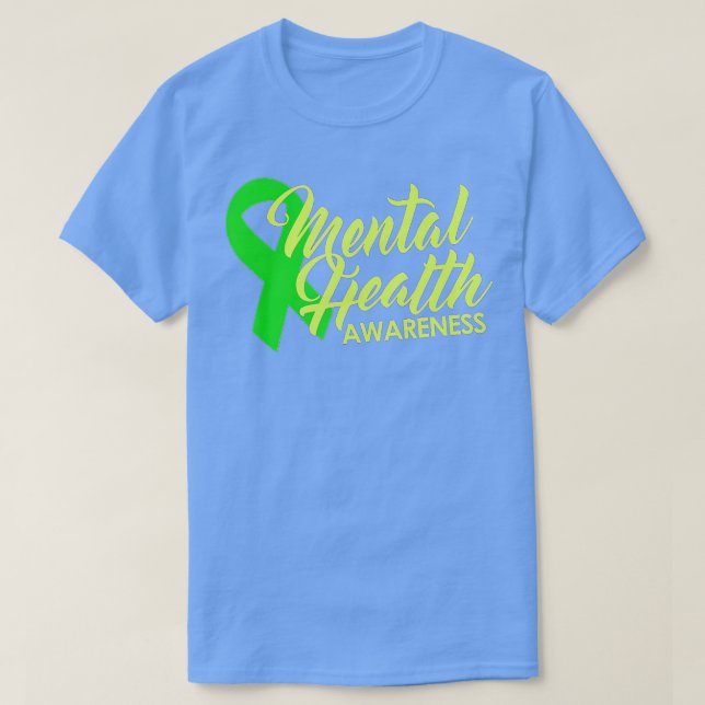Camiseta Mental Health Awareness Green Ribbon  (Diseño del anverso)