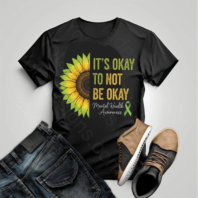 Camiseta Mental Health Awareness Sunflower T-Shirt (Subido por el creador)
