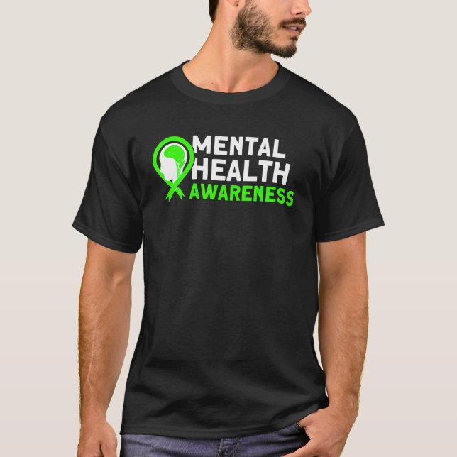 Camiseta Mental Health Green Ribbon Mental Health Awareness (Anverso)