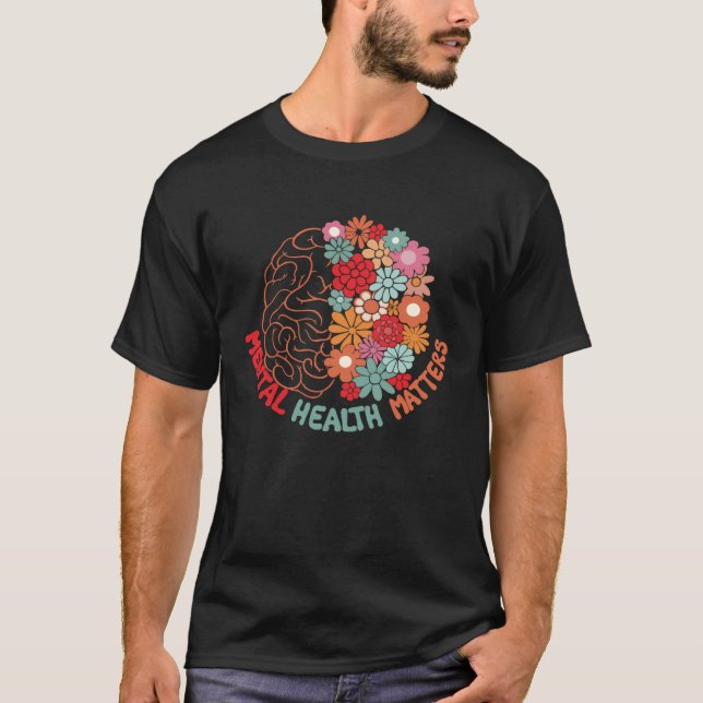 Camiseta Mental Health Matters Brain Flower Awareness Kid M (Anverso)
