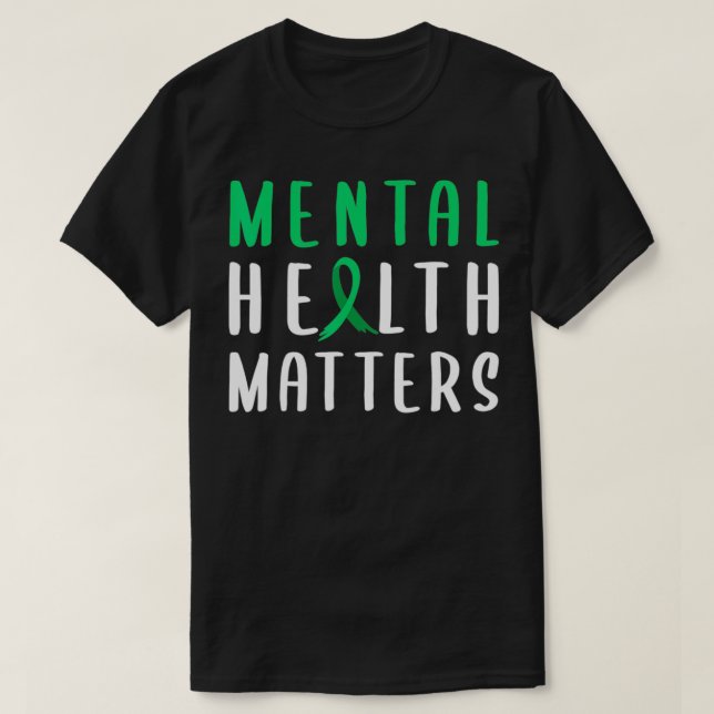 Camiseta Mental Health Matters Green Ribbon  (Diseño del anverso)