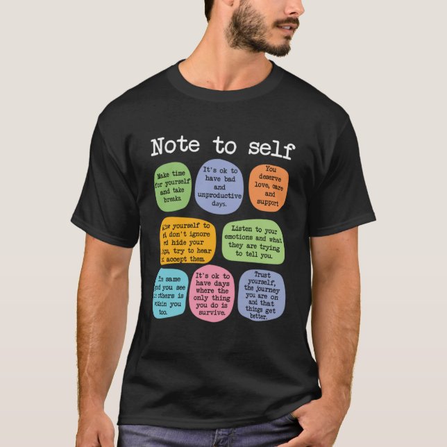 Camiseta Mental Health School Counselor  Note to Self Teach (Anverso)