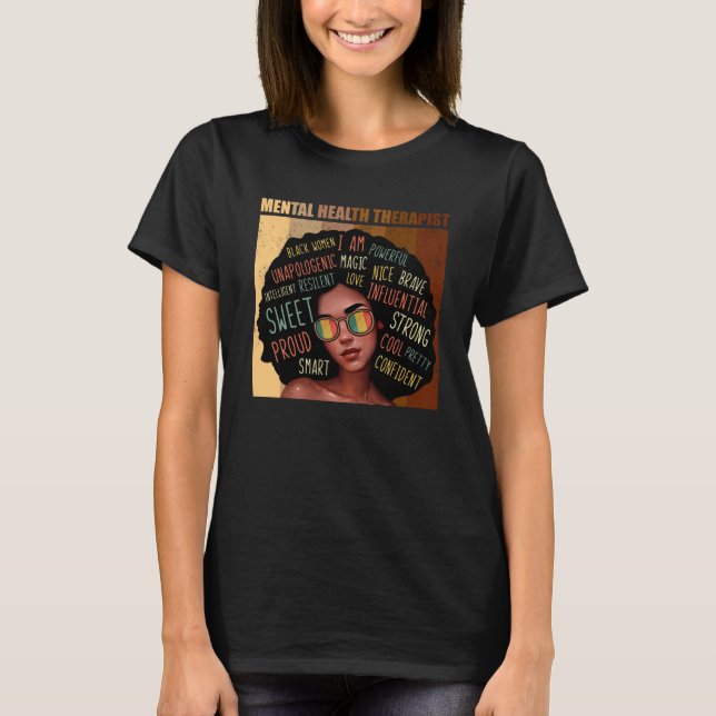 Camiseta Mental Health Therapist Afro Women Black History M (Anverso)