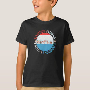 Camiseta Mentalidad de Jugador de Béisbol - Rojo Blanco Azu
