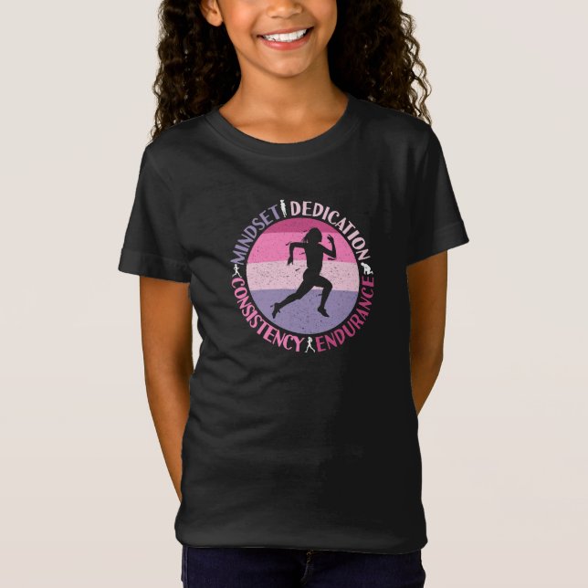 Camiseta Mentalidad en ejecución - Cita de resistencia Girl (Anverso)
